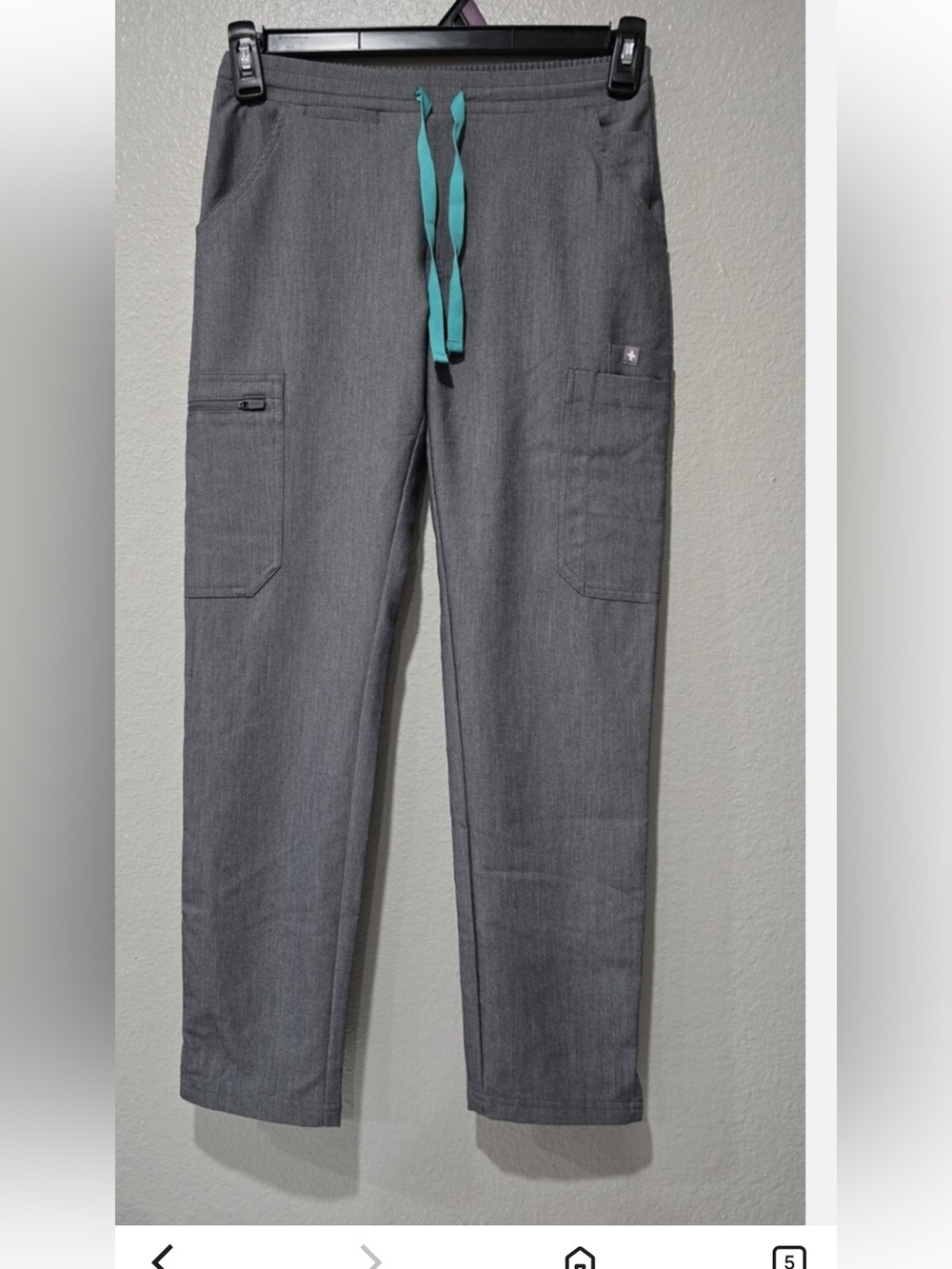 FIGS Technical Collection Women’s Size XS Drawstring Scrub Pants Grey Used